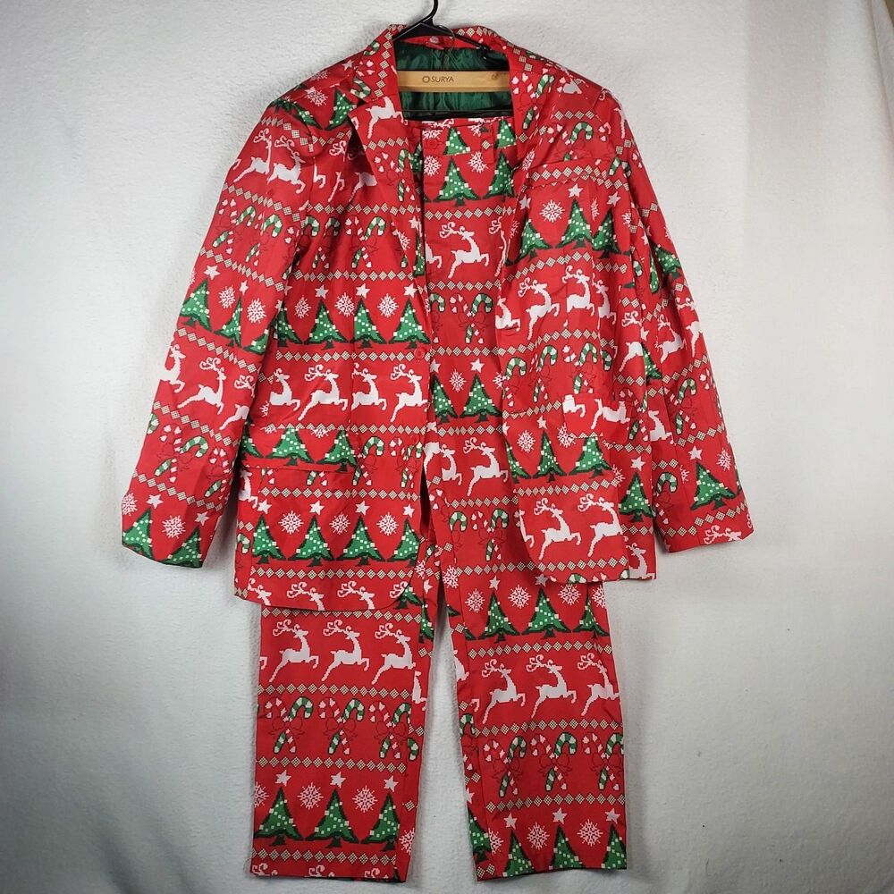 OppoSuits Men's Holiday Red and Green Suit